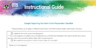 Sample Repairing the Harm Circle Preperation Checklist