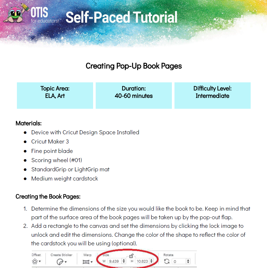 Self-Paced Tutorial: Creating Pop-Up Book Pages